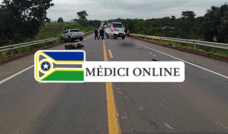 Motociclista morre em trágico acidente entre Ji-Paraná e Presidente Médici na manhã desta segunda-feira